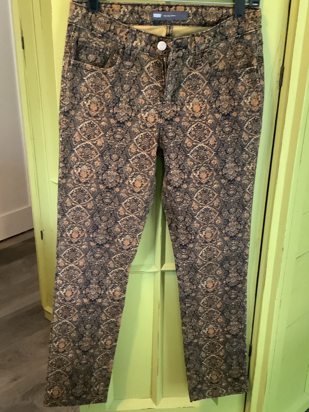 Levi's Patterned Straight Leg Jeans in Blue and Brown